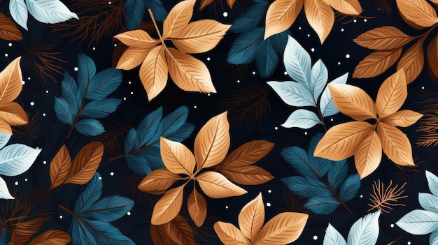 Vector illustration of winter foliage AI generated Image