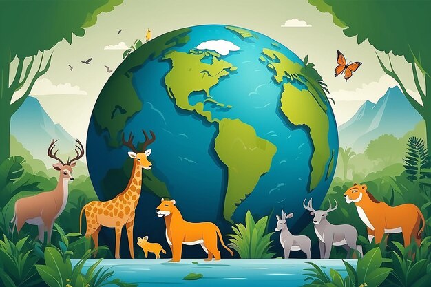 Vector illustration for World Wildlife Day