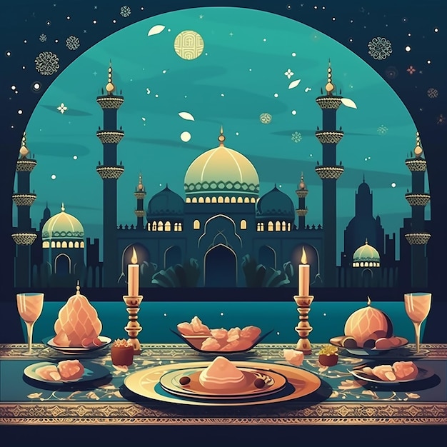 Photo vector illustrations of a eid mubarak eid alfitr and ramadan poster