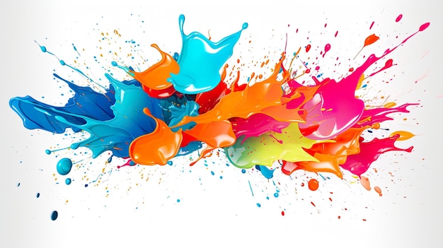 vector illustrator paint splashes on white background Generate AI