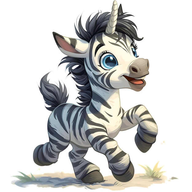 Photo vector image of cute zara the zorse clipart