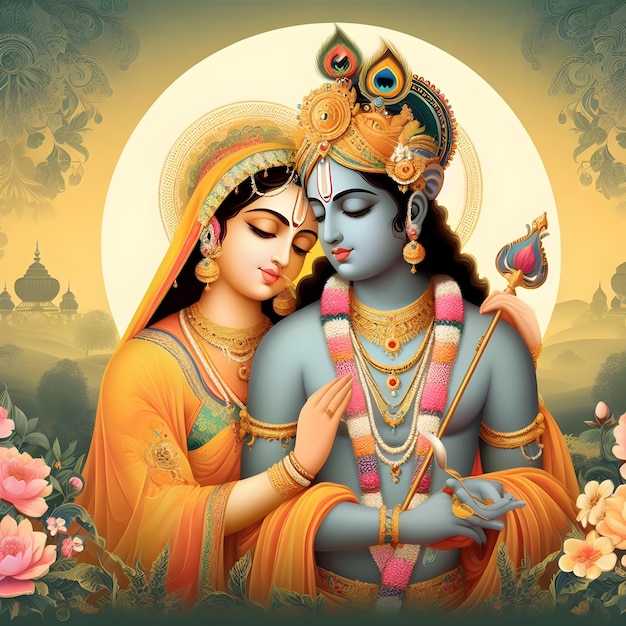 Vector Image of radha krishna