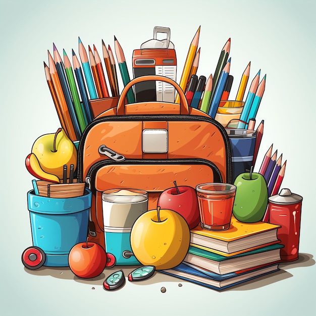 vector image of school supplies