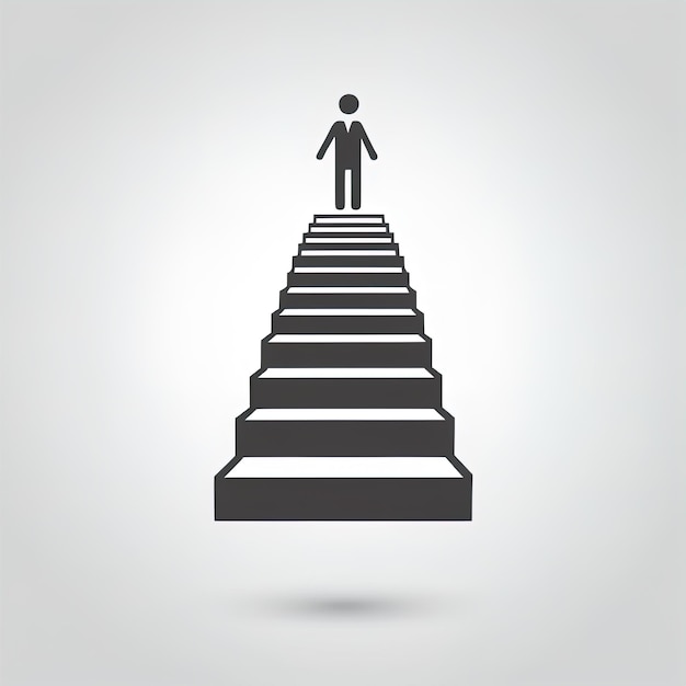 Photo vector image stairsbusinessman walking up stairs vector illustration