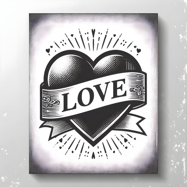 Photo vector image of a vintage heart