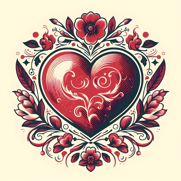 Vector image of a vintage heart