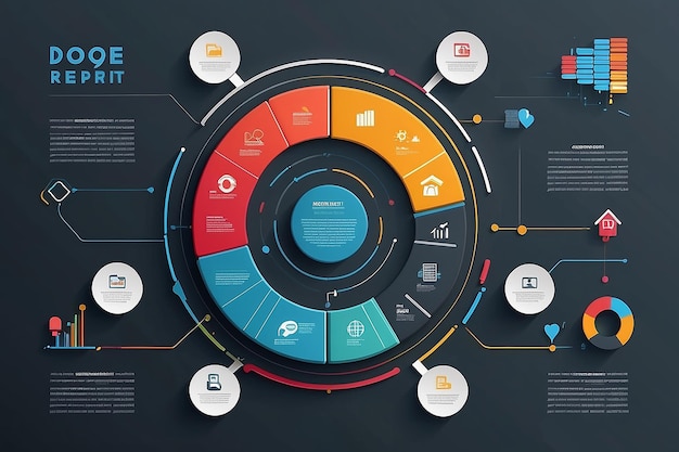 Foto vector infographic rapport sjabloon gemaakt van lijnen en iconen