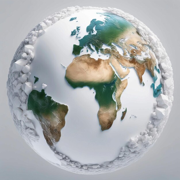 Photo vector isolated earth on white background