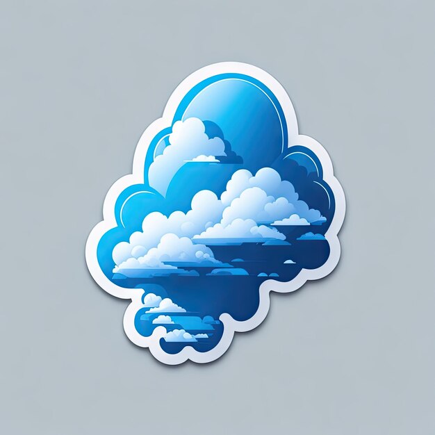 Photo vector isolated simple cloud sticker template