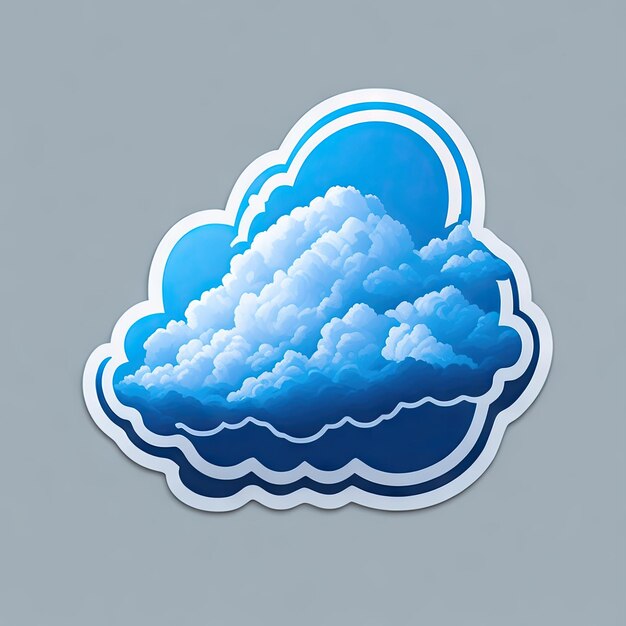 vector isolated simple cloud sticker template