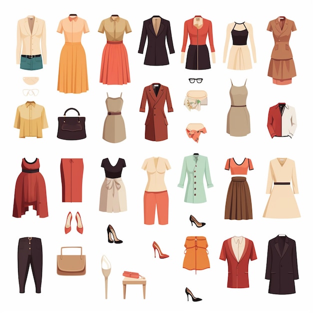 vector kleding illustratie kleding geïsoleerd ontwerp icoon doek mode kleding set dragen