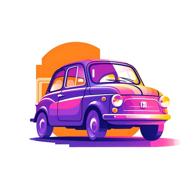 Vector kleine cartoon auto op verkochte kleur kinderen vector illustratie