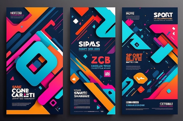 Vector lay-out sjabloon ontwerp voor sport evenement bedrijven of elke bedrijfsgerelateerde Poster ontwerp met abstracte vormen