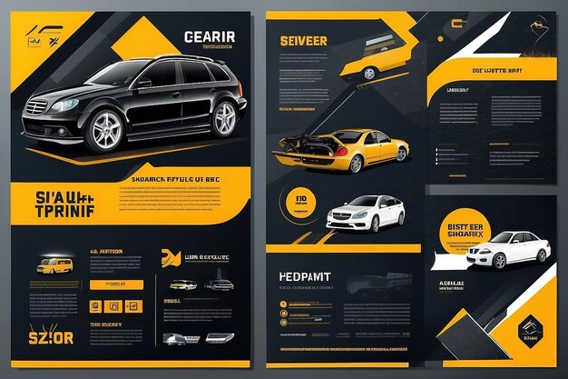 Photo vector layout design for car service and repair adapt to poster flyer or banner a4 size