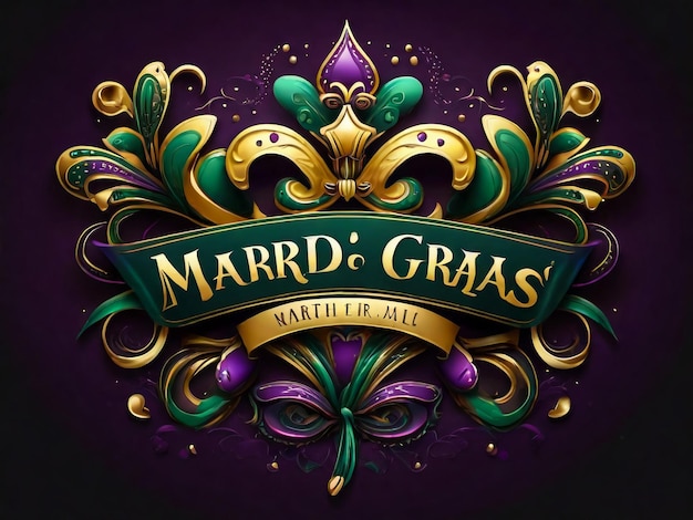 Photo vector lettering for mardi gras carnival filigree calligraphic font with traditional symbol of