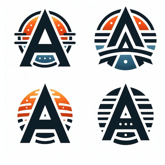 Foto collezione vettoriale del logo della lettera a in stile moderno