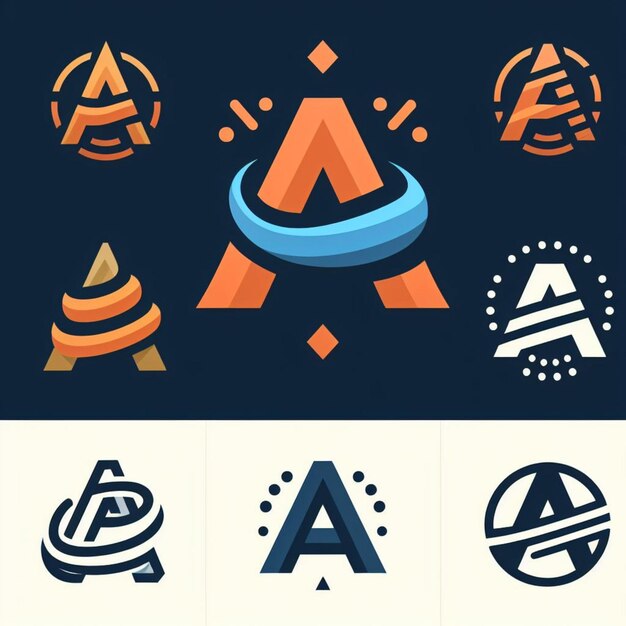 Photo vector logo collection of letter a in modern style