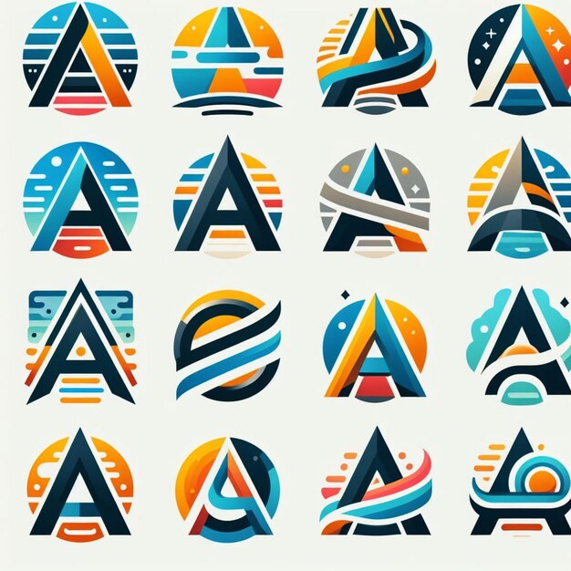 Photo vector logo collection of letter a in modern style