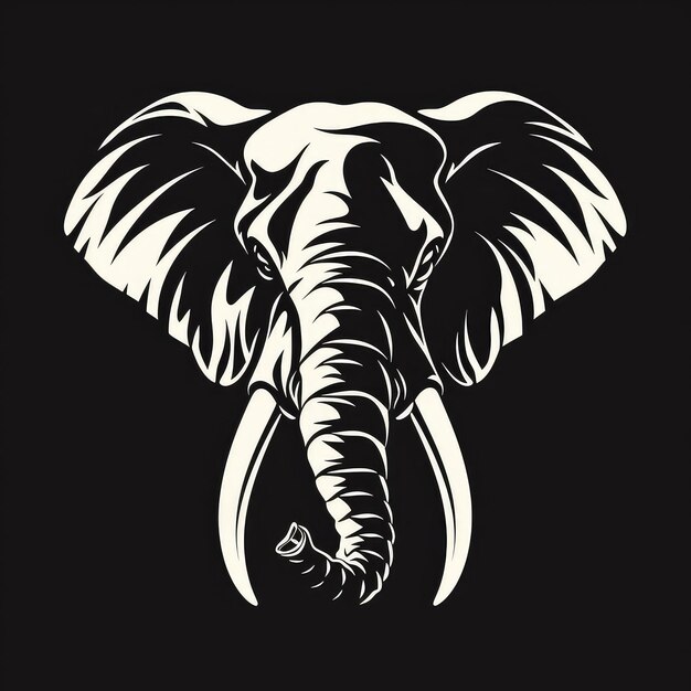 ゾウのイラストのベクトルロゴ