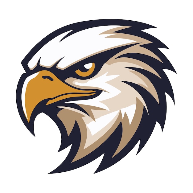 Photo vector logo illustration of an eagle head rendered in a minimalist style