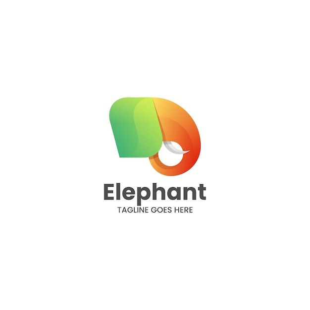 Photo vector logo illustration elephant gradient colorful style