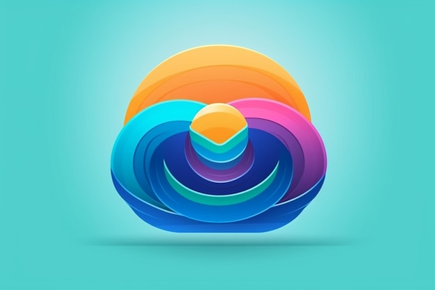 Vector logo illustration water gradient colorful style