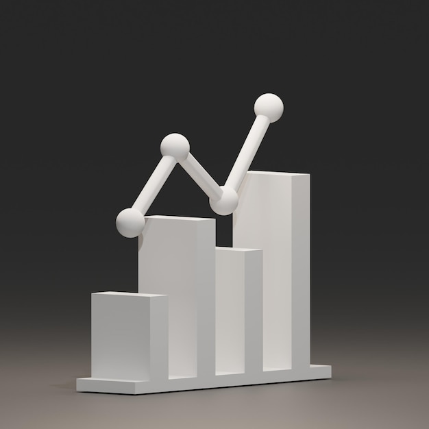 vector low poly chart 3d rendering