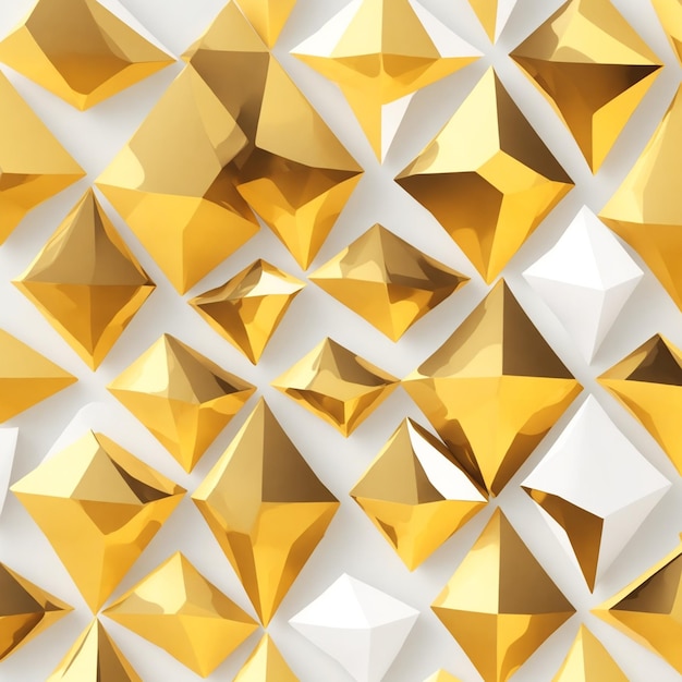 vector low poly golden triangle shapes background