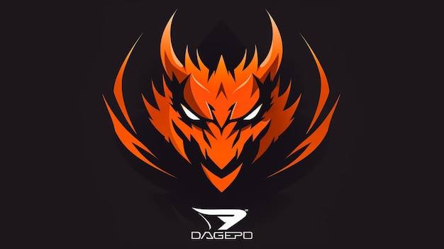 Foto logo del drago mascotte vettoriale con spazio di copia per il testo su sfondo bianco