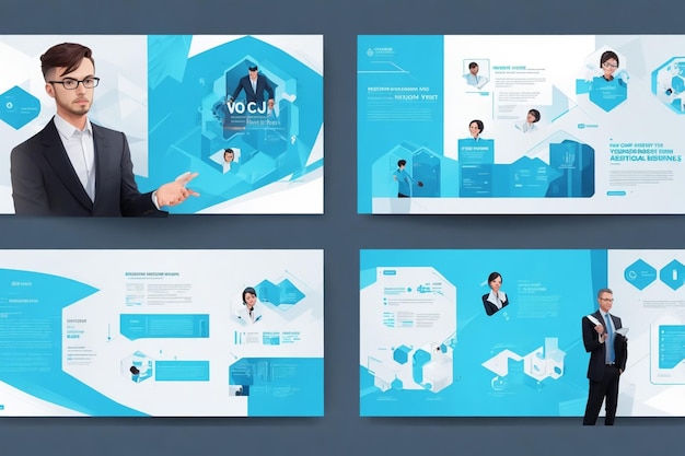 vector medical style business presentation template design