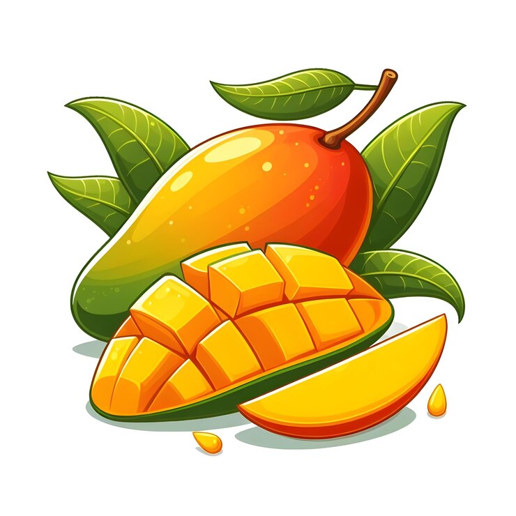 Vector met de hand getekende Mango-illustratie