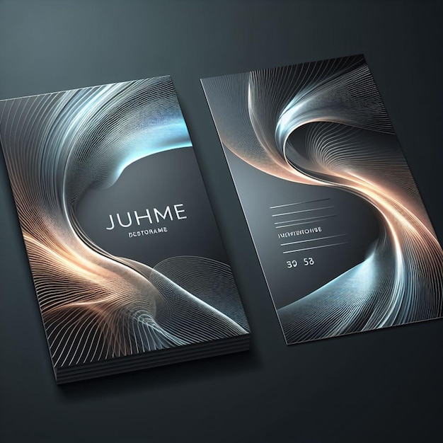 vector metallic wave abstract business card
