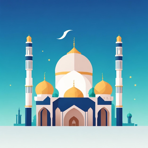 vector minimal eid festival background with mosque shape