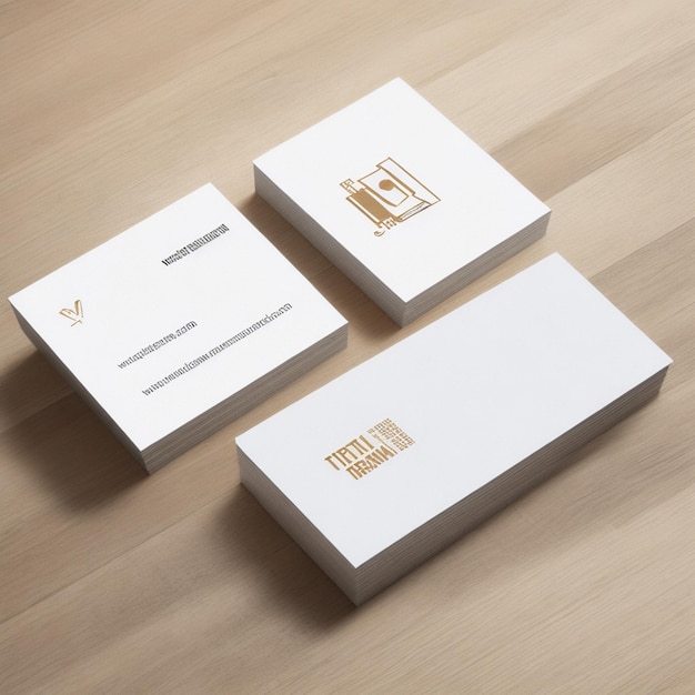 vector minimal white business card template on wood table