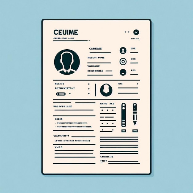 Photo vector minimalist cv resume template