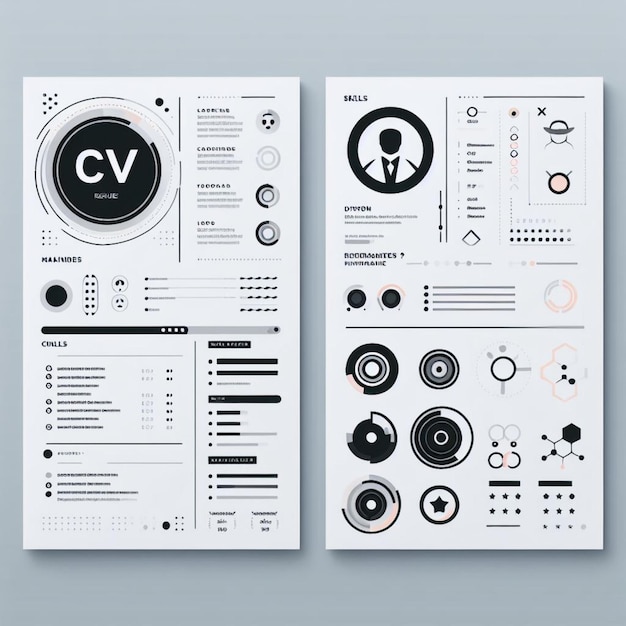 Photo vector minimalist cv resume template
