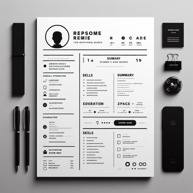 vector Minimalist cv resume template