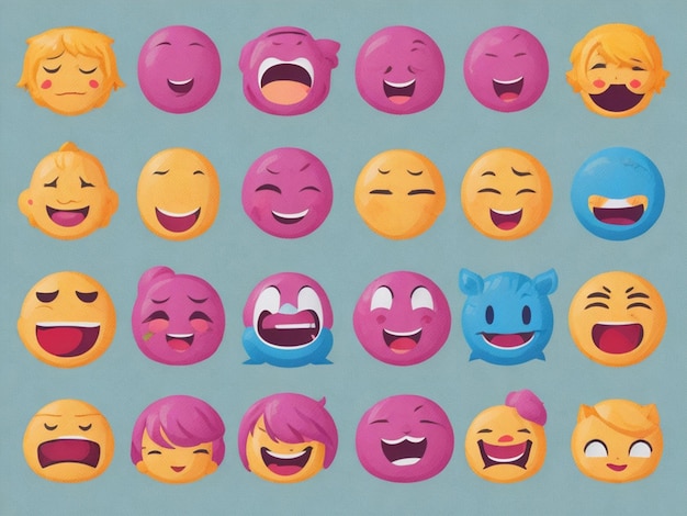 vector mixed emoji set