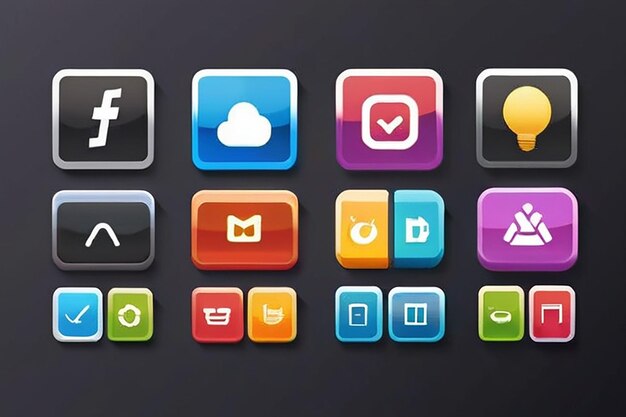 Photo vector mobile app icons