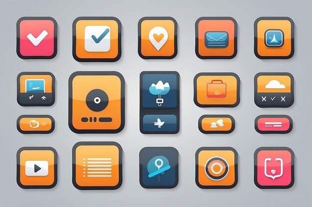 Photo vector mobile app icons