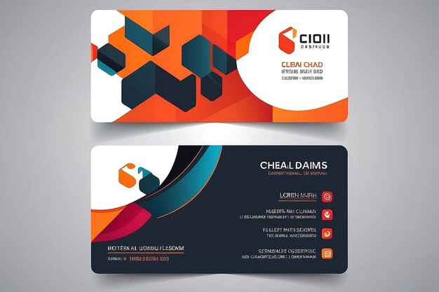 Photo vector modern creative and clean business card template flat design