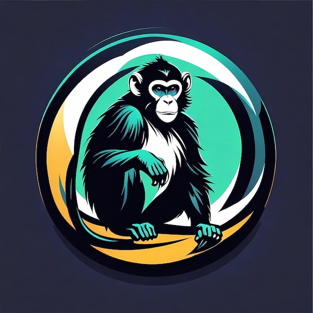 Vector Monkey ロゴ ベクトル アイコン イラスト デザイン プレミアム ベクトル