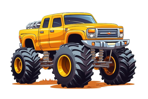 Vector monster truck in het wild off-road odyssey redux