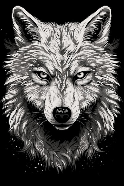 Vector mooie wolf aquarel verf ilustration