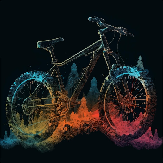 Vector mountain bike silhouette illustration