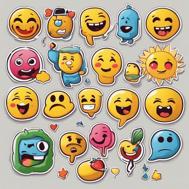 Vector naive emoticons stickers illustration wallpaper