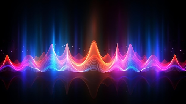 ベクトル ネオン オーディオ音声周波数波とアブトラック