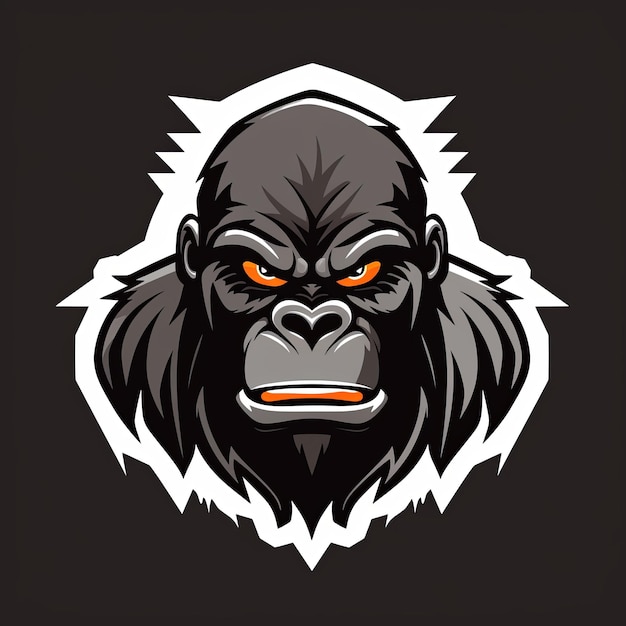Фото Вектор дизайна логотипа талисмана гориллы