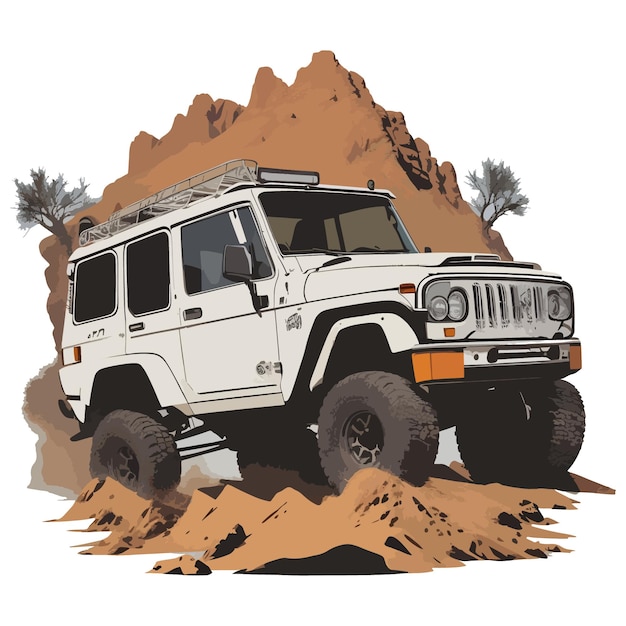 vector off road ventage car for a tshirt design ai generate