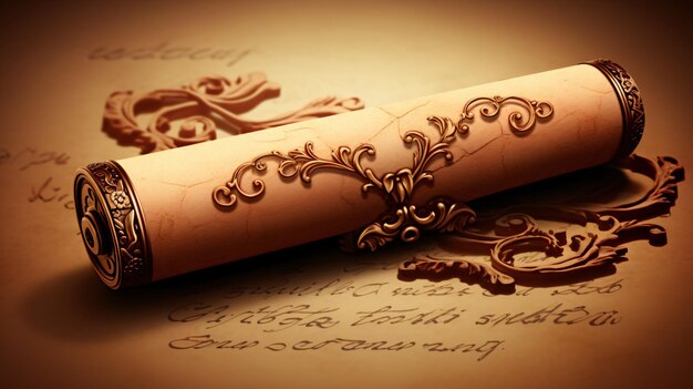 Photo vector old scroll manuscript